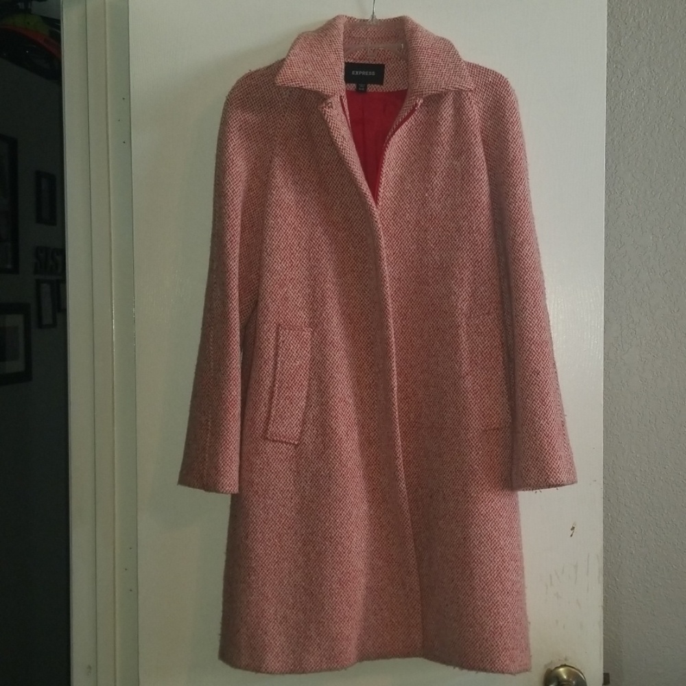 Express red wool coat